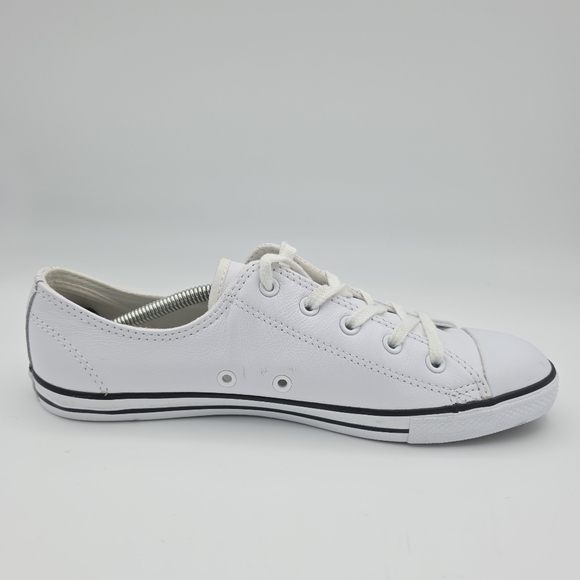 Converse Women's White Leather Low-Top Sneakers Size 9 - Picture 5 of 9